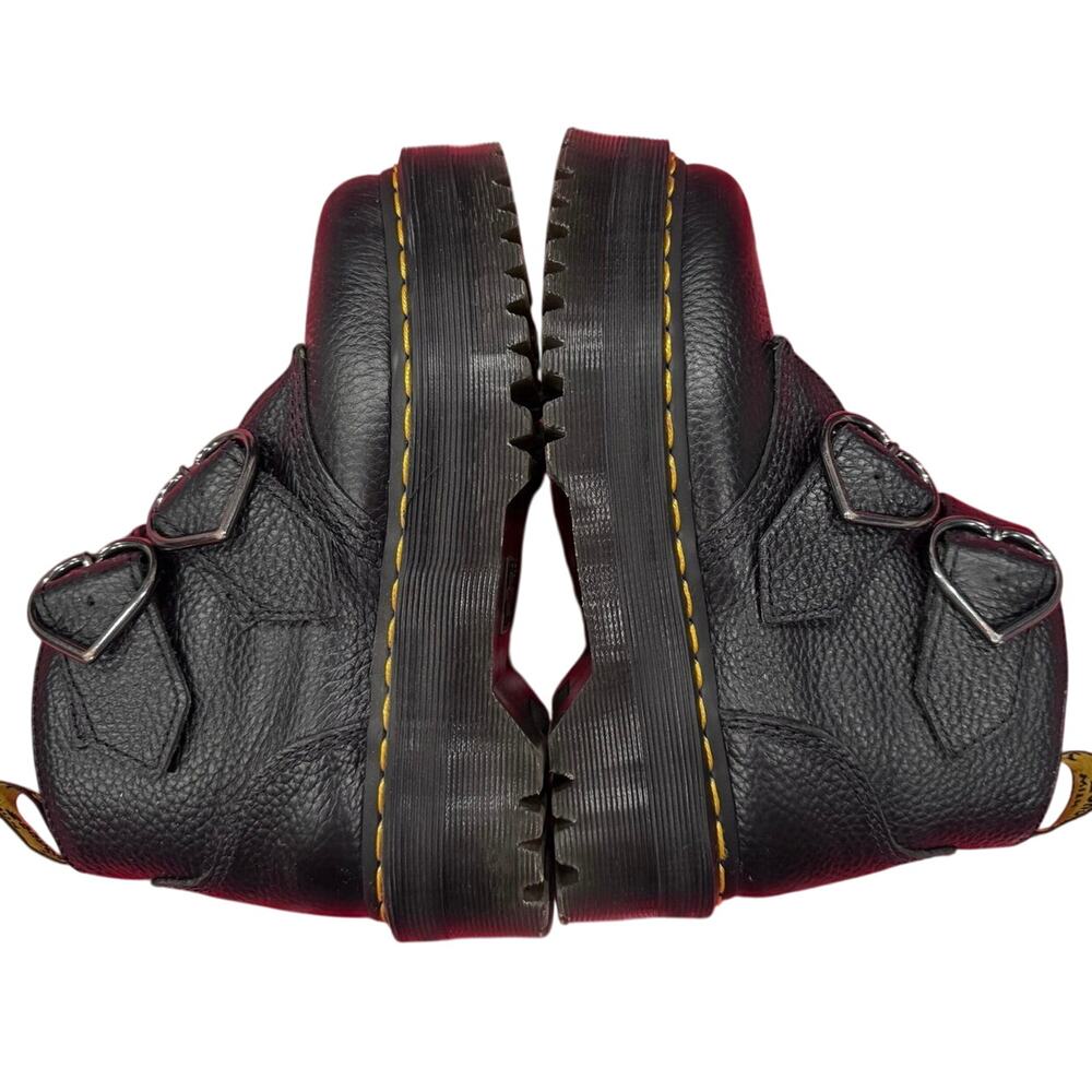 Dr. Martens Devon Heart Buckle Leather Platform Boots Black, Size US 6 - Picture 7 of 11